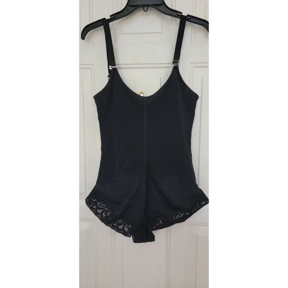 Women's Black ShaperX Bodysuit With Tummy Control And Lace Size Large - Picture 2 of 9